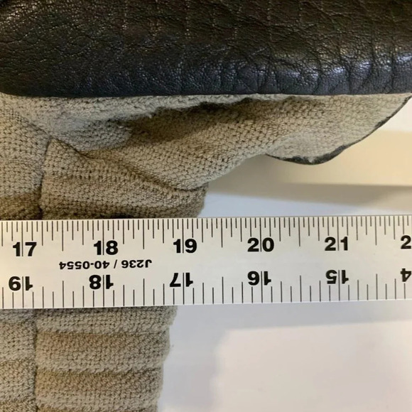 Iro Women's Mullen Combo Rib Knit Leather Sleeve Moto Jacket Size 42/XL - Picture 12 of 13